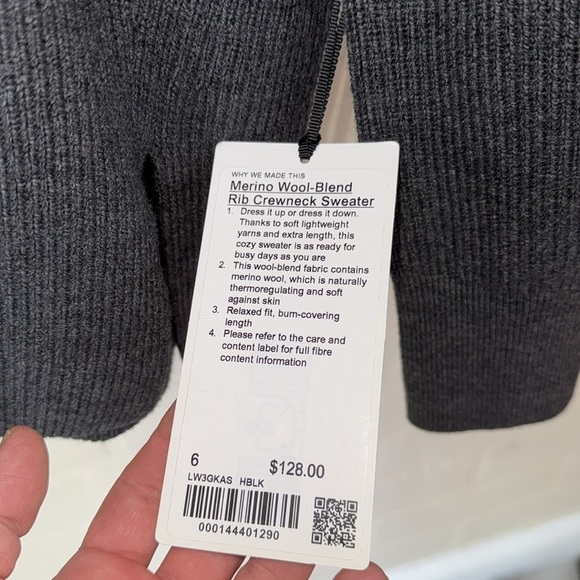 Lululemon athletica sweater Merino wool cotton NEW 6 ribbed blend crew neck - Picture 2 of 8